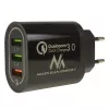 USB sieninis įkroviklis MACLEAN MCE479B — 3 USB prievadai, 18 W bendra galia, kompaktiškas