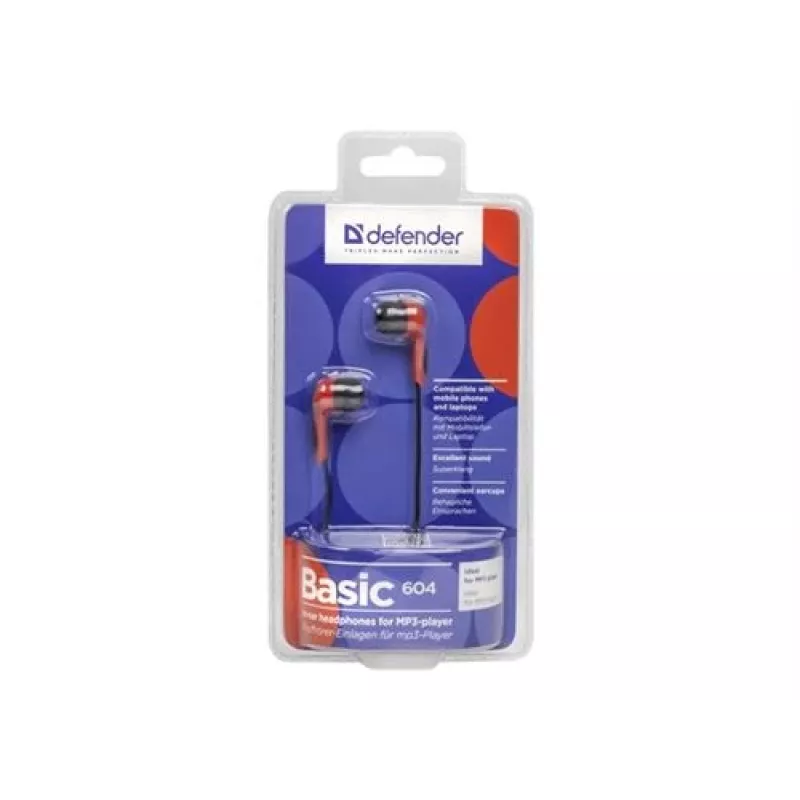 Ausinės Defender BASIC 604 juoda-raudona
