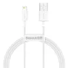 „Baseus CALYS-A02“ mobiliojo telefono laidas, baltas, 1 m, USB A / Lightning