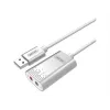 Garso keitiklis Unitek Y-247A, sidabrinis, USB Typee-A jungtis, kompaktiškas 12×28×46 mm