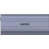 SSD korpusas Unitek SolidForce Reefer pilkas — M.2 NVMe PCIe, USB‑C 10 Gbit/s, aliuminis, 1 diskas