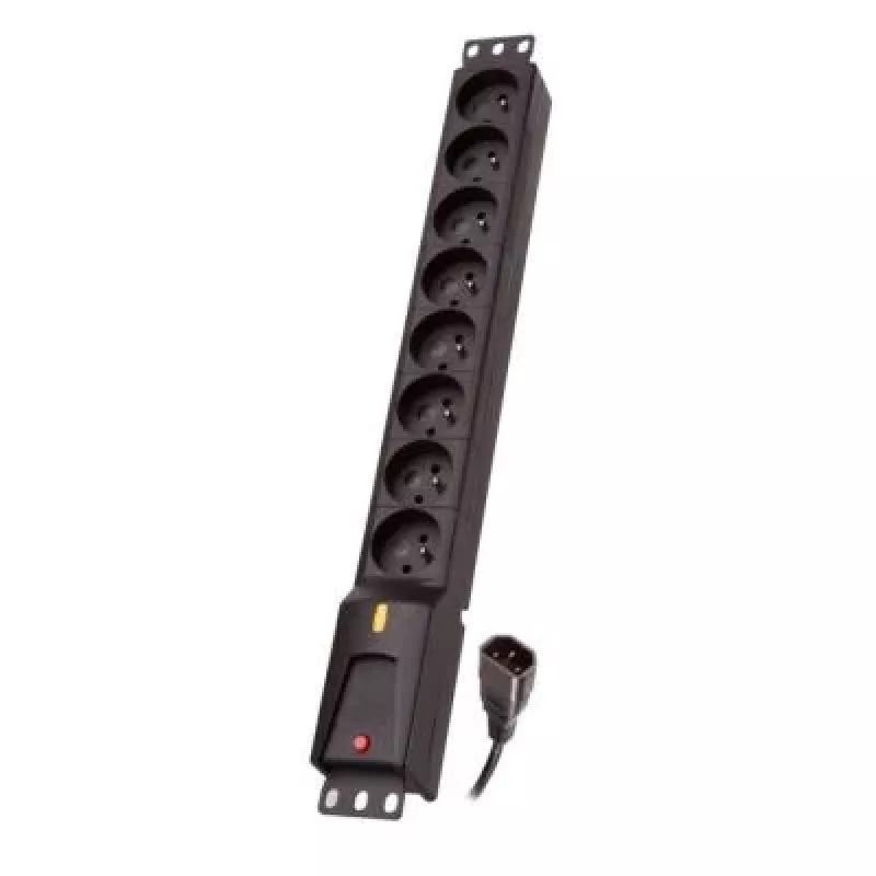 Lestar IEC maitinimo lizdų juosta, 8 lizdai, Rack 19 , 3m Lzrm 810 Bw G-a K. Cz 3,0m Iec32