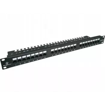 Pleistuvas Alantec PK001 24 prievadų UTP Cat.6 1U 19 colių – 24x RJ45, U/UTP (UTP), juodas