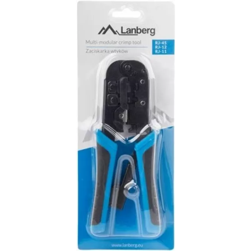 Užspaudimo įrankis LANBERG NT-0201 RJ-45 jungtims, 180 mm, 315 g, juoda/mėlyna