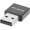 USB belaidis tinklo adapteris LANBERG NC-0300-WI, 2x vidinės antenos 2 dBi, USB 2.0, iki 2400 Mbit/s, juoda