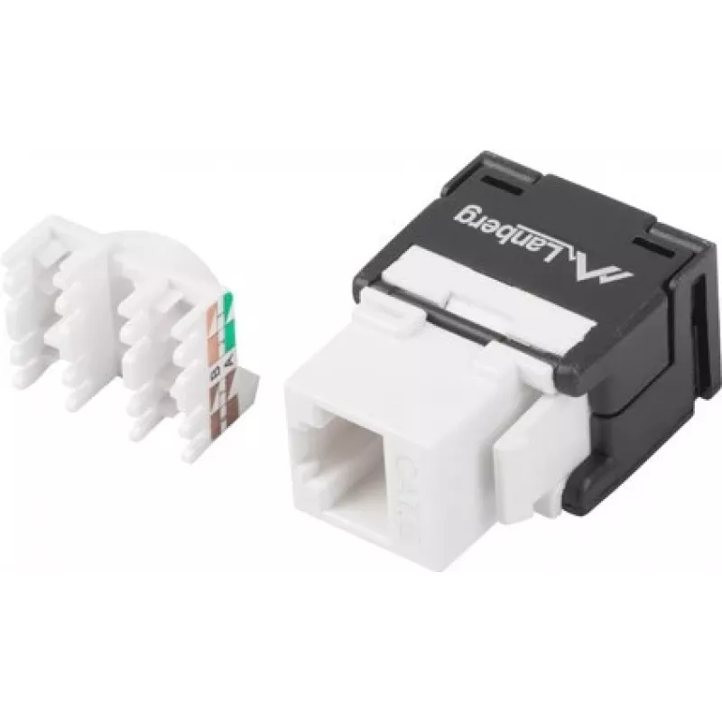 Keystone modulis RJ45 - LSA UTP kat.6a 180 laipsnių į montavimo dėžutę