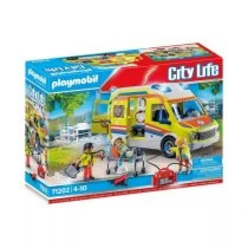 Playmobil 71202 City Life greitosios pagalbos automobilis su šviesomis ir garsu, žaislinis rinkinys, tinka nuo 4 metų, vienas