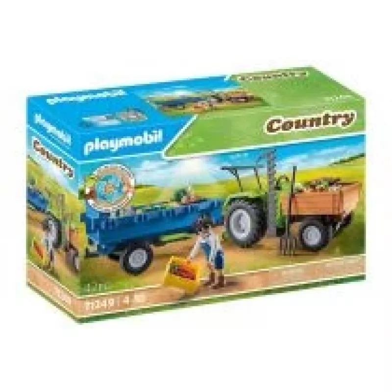 Playmobil kombainas traktorius su priekaba - Žaidimas vaidmenimis ir vaizduotei 6–9 metų vaikams - Fat Brain Toys