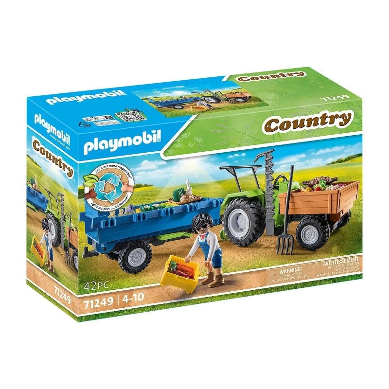 Playmobil kombainas traktorius su priekaba - Žaidimas vaidmenimis ir vaizduotei 6–9 metų vaikams - Fat Brain Toys
