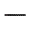 LANBERG PDU-09F-0300-BK maitinimo skirstytuvas — 9x Type F lizdai, 3 m kabelis, aliuminis korpusas, 10 A
