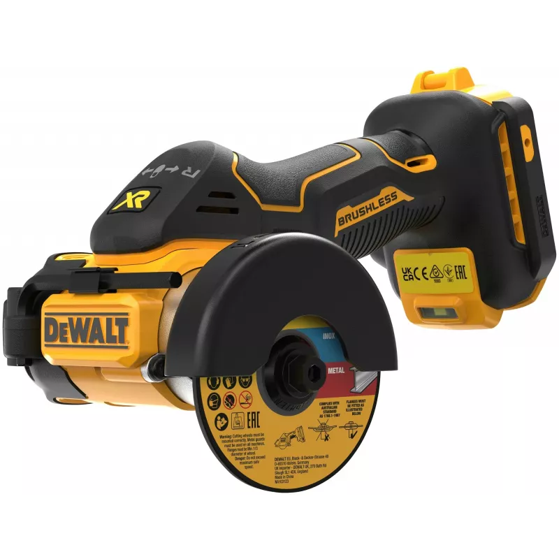 DeWALT DCS438N-XJ 18V XR kampinis šlifuoklis be laidų, 76 mm