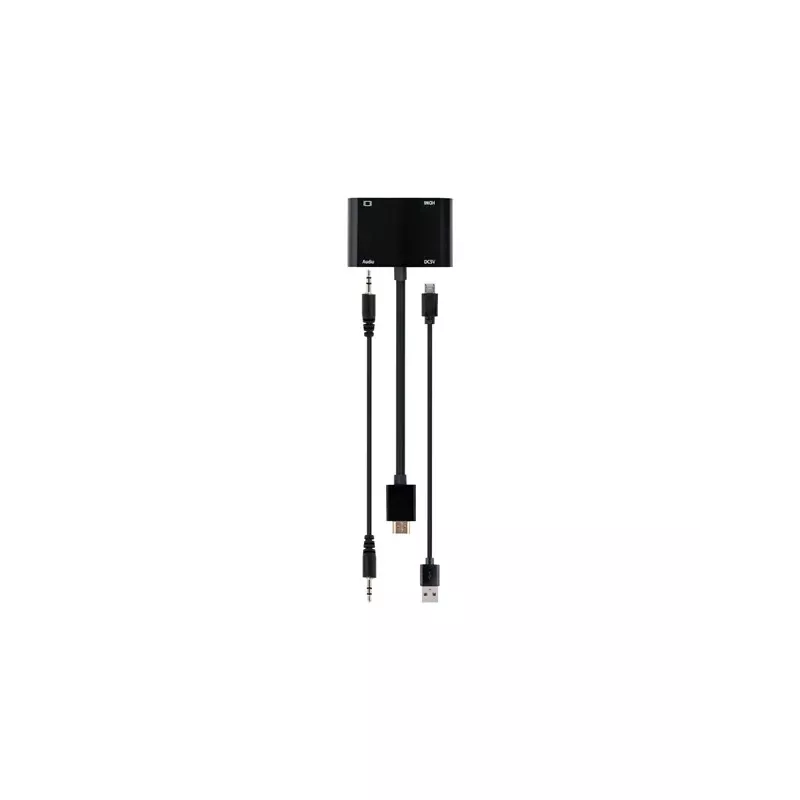 HDMI į VGA adapteris GEMBIRD A-HDMIM-HDMIFVGAF-01, HDMI kištukas į VGA išvestį, 0,15 m, juodas