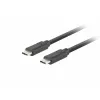 USB C į USB C kabelis LANBERG CA-CMCM-32CU-0010-BK — USB 3.2 Gen 2, 1 m, juodas, 100 W įkrovimas, 4K vaizdas