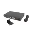Nevaldomas jungiklis LANBERG RSFE-16P-2C-150 — 18 prievadų Gigabit, 16 PoE+/2 SFP, 150 W bendra galia, 1U stovas, metalinis, juodas