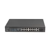 Nevaldomas jungiklis LANBERG RSFE-16P-2C-150 — 18 prievadų Gigabit, 16 PoE+/2 SFP, 150 W bendra galia, 1U stovas, metalinis, juodas