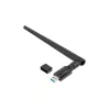 Vidinė WLAN kortelė LANBERG NC-1200-WIE — Dviejų juostų USB WLAN adapteris, RTL8812BU, iki 1200 Mbit/s, išorinės 2x2 antenos (5 dBi), juoda