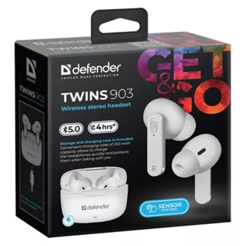 Defender TWINS 903 Bluetooth ausinės, baltos