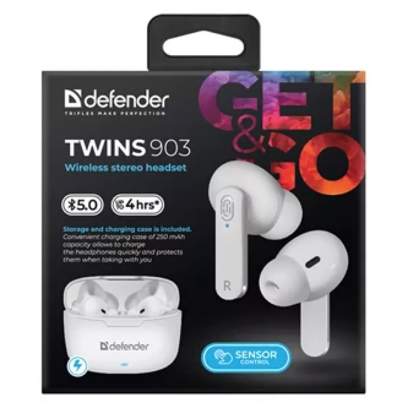 Defender TWINS 903 Bluetooth ausinės, baltos