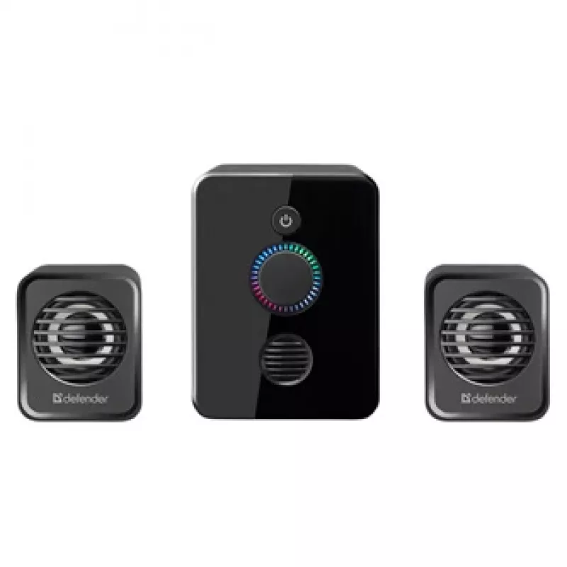 2.1 kompiuterio garsiakalbiai DEFENDER V12 11W RMS USB, 3.5 mm, žemų dažnių garsiakalbis, juodi, 223×115×130 mm