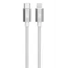TB kabelis USB-C - Lightning braided 1m, Sidabrinė