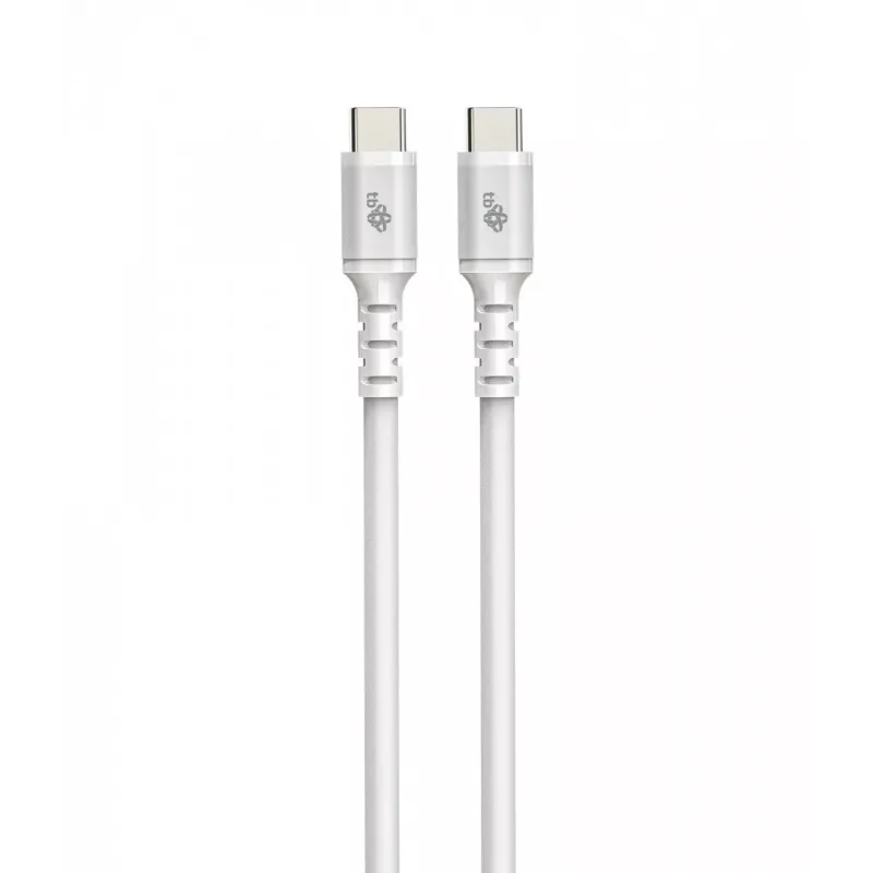 USB C - USB C kabelis 1m. silicone Balta