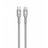 USB C - USB C kabelis 1 m. silicone Pilka