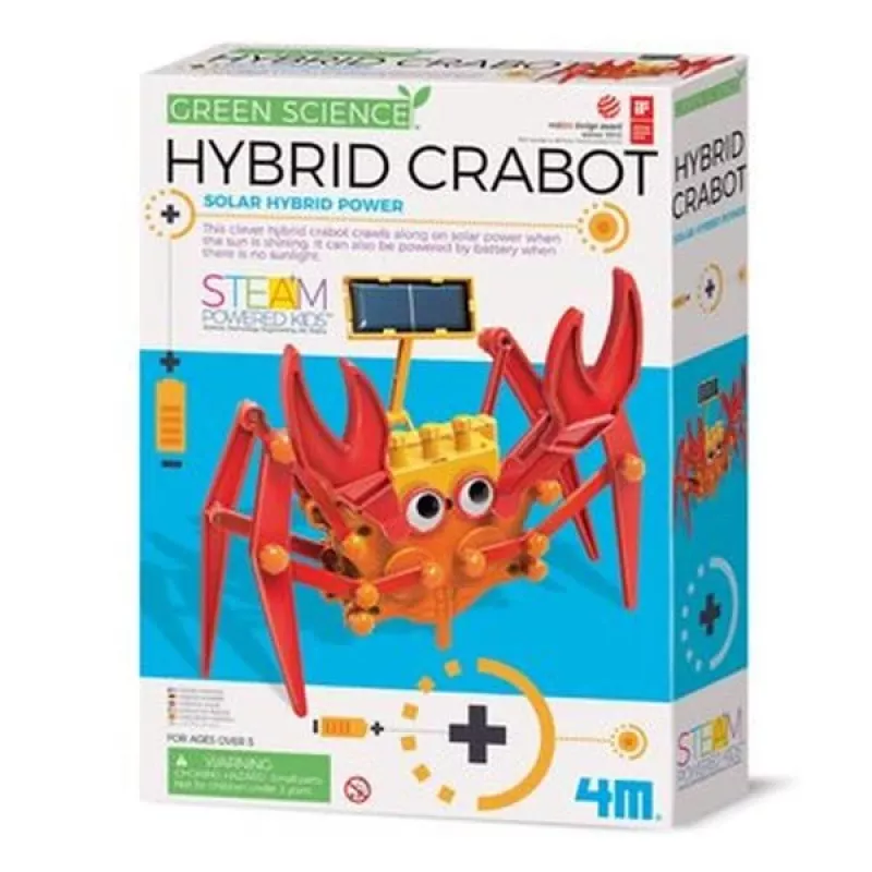 4M Green Science Hybrid Crabot - Solar Galia Crawling Crab Kit - for Kids Ages 5+