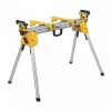 Mitre Saw Stand DeWalt DE7033 — aliumininis sulankstomas stovas, 4 kojos, išplečiamas iki 2,5 m, keliamoji galia 227 kg, 16 kg