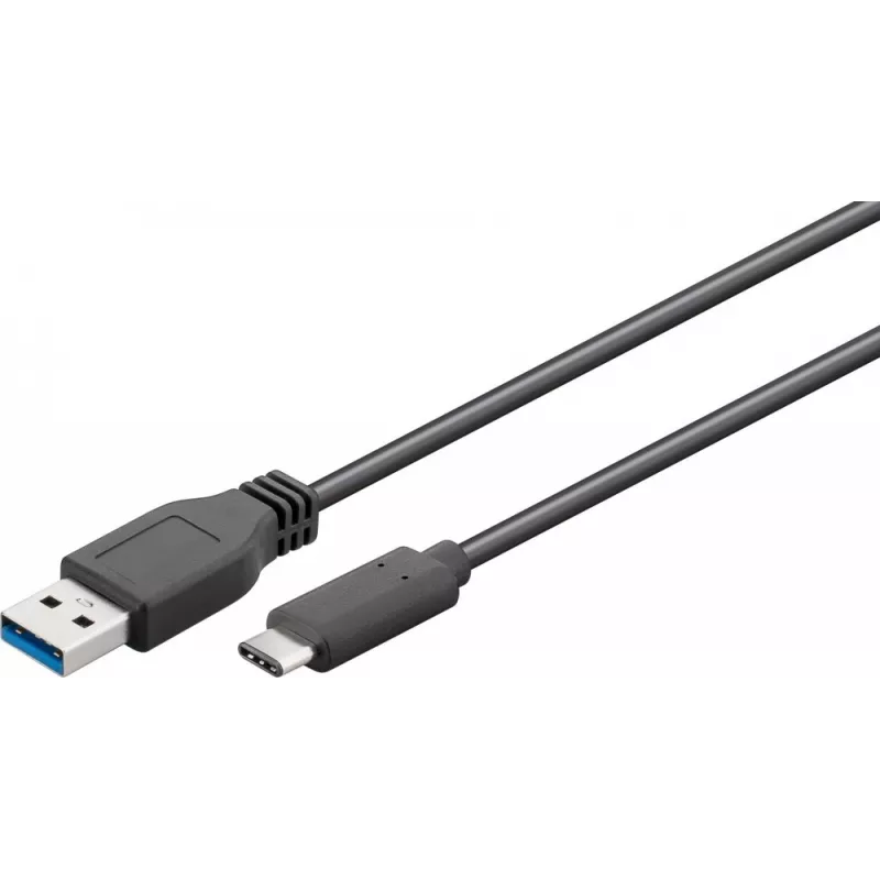 Wentronic Goobay USB 3.0 SuperSpeed kabelis > USB-C™, juodas, 2 m - USB 3.0 kištukas (A tipas) > USB-C kištukas (71221)