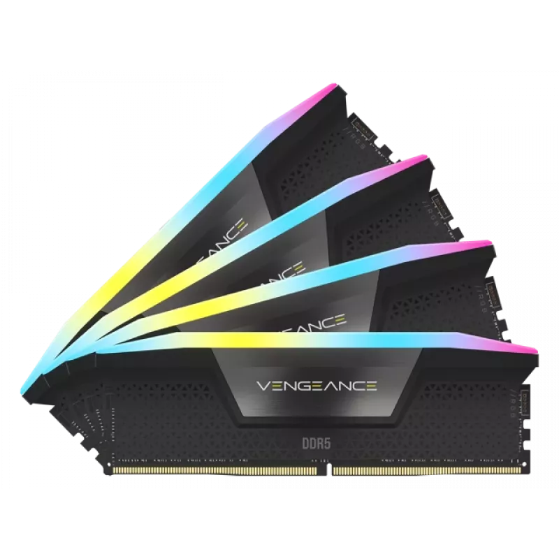 DIMM 64 GB DDR5-6000 (4x 16 GB) Quad-Kit, atmintinė juoda, CMH64GX5M4B6000C36, Vengeance RGB, INTEL XMP