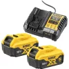 Baterijos ir įkroviklio rinkinys DeWALT DCB1104P2 18 V 5,0 Ah (2 baterijos, įkroviklis)