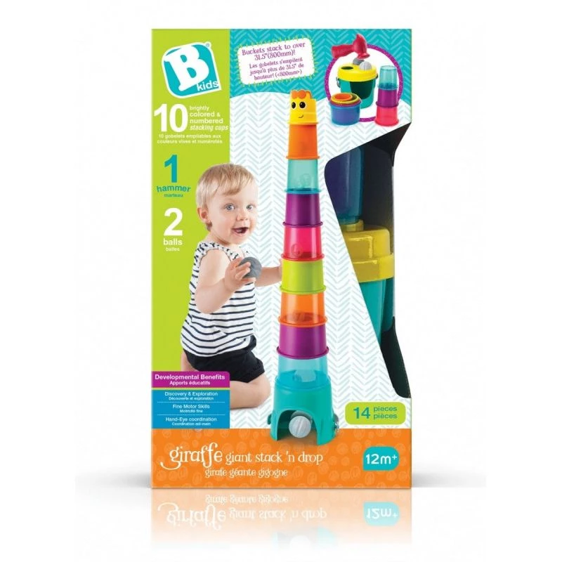 Daugiafunkcis Giraffe Tower XL, B-kids, modelis 1164702NN, aukštis 120 cm, žaidimų ir veiklos bokštas