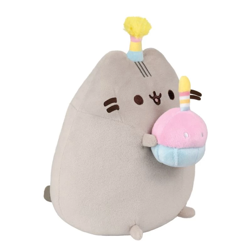 Plušinis žaislas Pusheen by Pusheen — 24 cm su gimtadienio kepure ir tortu