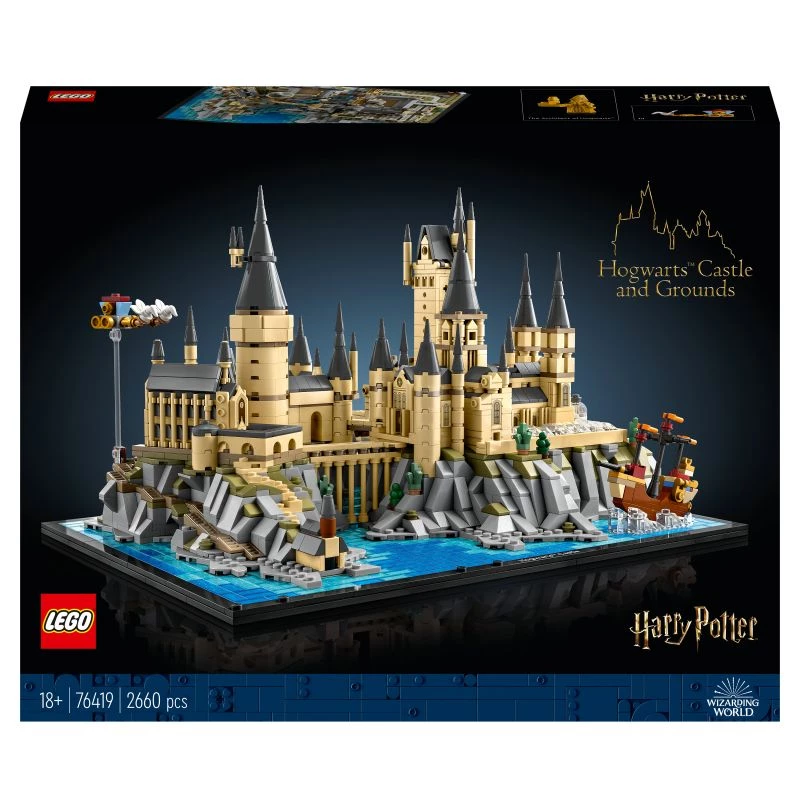 LEGO 76419 Harry Potter Hogvartso pilis ir teritorija – didelis rinkinys suaugusiems, apimantis ikonines vietas: Didžiąją salę, Paslapčių kambarį ir kt. Valentino