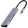 Gembird A-CM-COMBO5-02 nešiojamojo kompiuterio dokas / prievadų replikatorius, laidinis, USB 3.2 Gen 1 (3.1 Gen 1) Type-C, sidabrinis