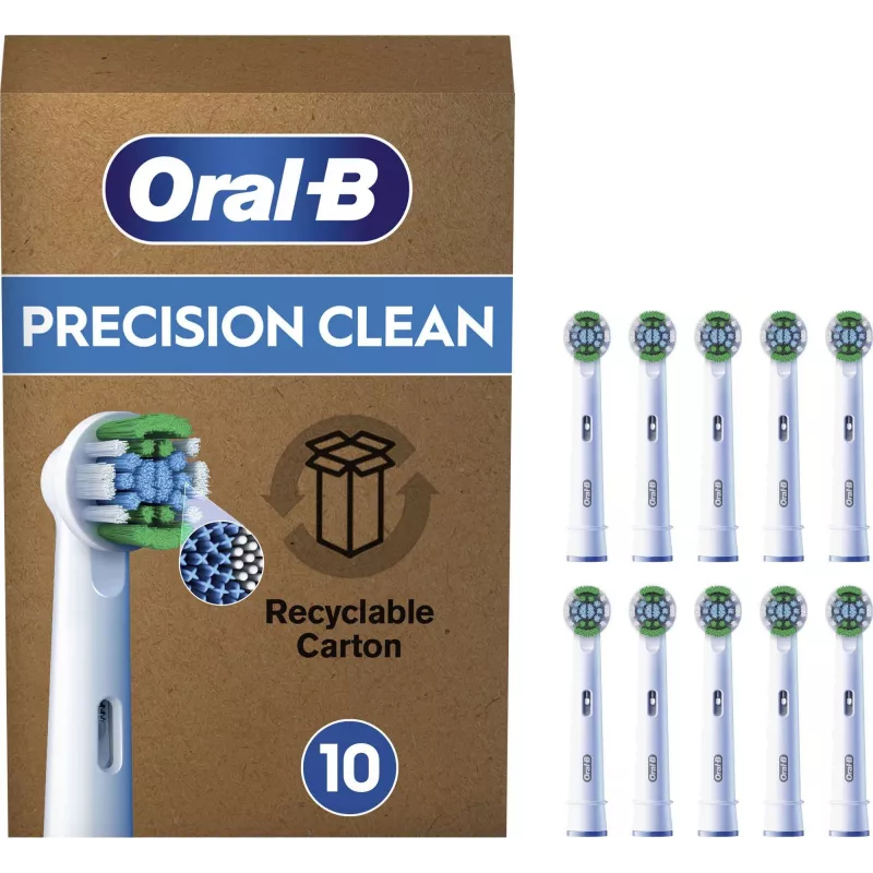 Pakaitinės šepetėlių galvutės BRAUN Oral‑B Pro Precision Clean, pakuotėje 10 vnt.