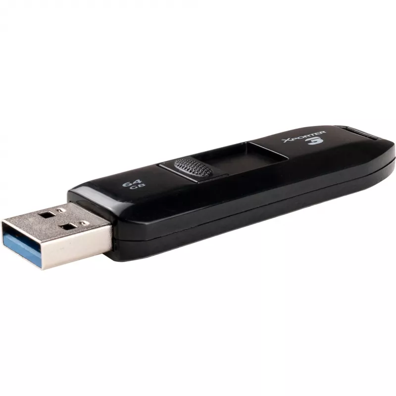 USB atmintukas PATRIOT Xporter 64GB USB Type-A 3.2 Gen 1 (slankiojantis, juodas, 80 MB/s)