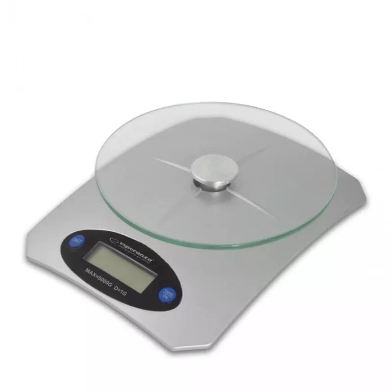 Elektroninė virtuvinė svarstyklė ESPERANZA Avocado Pilka — 5 kg talpa, bambukinė platforma, g/lb/oz vienetai