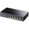 Tinklo komutatorius Cudy FS1006P Fast Ethernet 6 prievadų (4 PoE, 1 PoE+) 10/100 Mbps, 1,2 Gbit/s pralaidumas, metalinis korpusas, montavimas į stovą / ant sienos