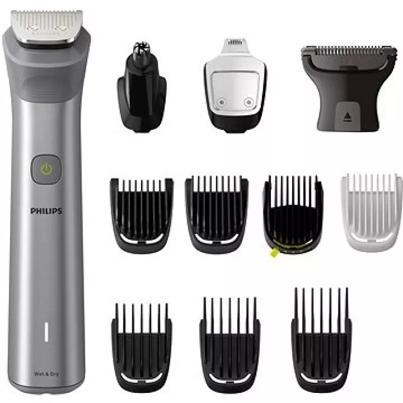 Philips All-in-One Trimmer MG5940/15 Series 5000, Stainless steel, 0.5 mm, 1.6 cm, 1 mm, Beard, Ear, Nose, baterija