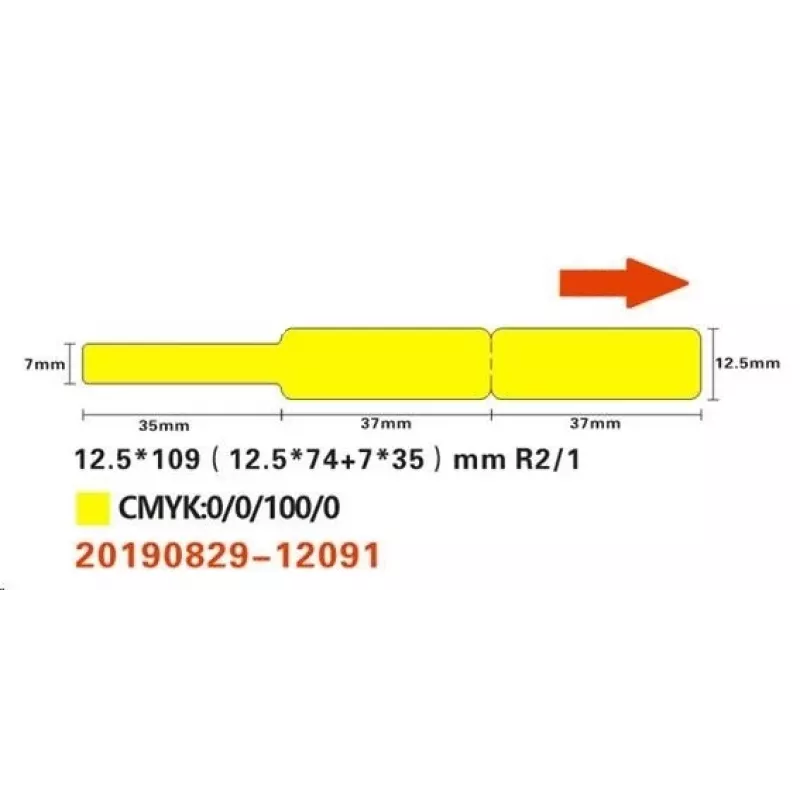 Termoetikečių ritinėliai NIIMBOT RXL12.5109-65Y 62 mm × 30 mm — termoetikečių ritinys