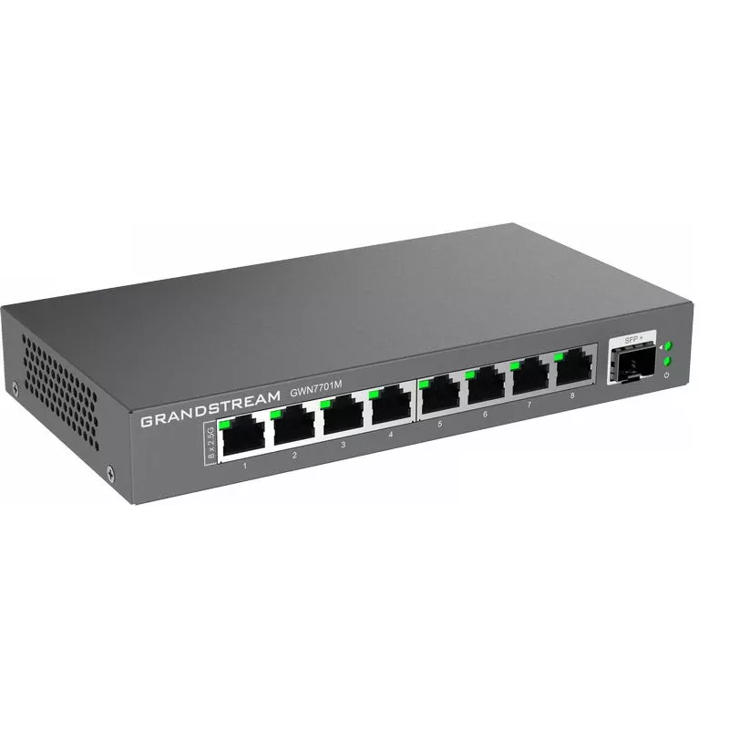 Grandstream Networks GWN7701M tinklo jungiklis Nevaldomas 2.5G Ethernet (100/1000/2500) Juoda