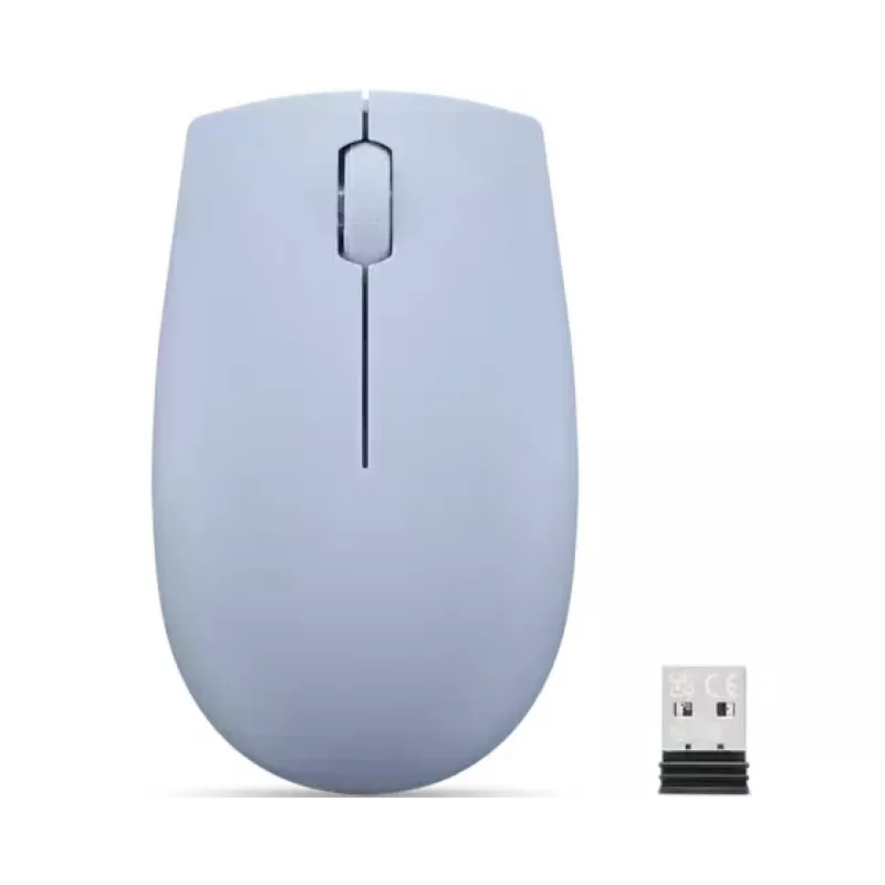 Belaidė ambidekstrinė pelė Lenovo GY51L15679 — Frost Blue, RF 2,4 GHz, 1000 DPI, 3 mygtukai, AA baterija
