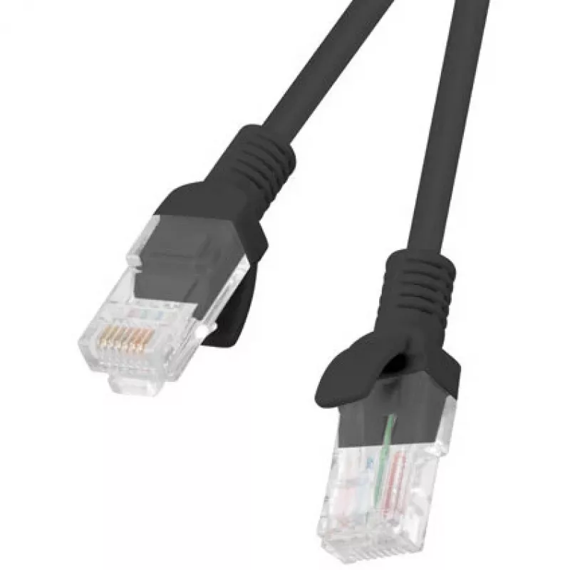Tinklo kabelis LANBERG PCU5-20CC-0025-BK RJ-45 Cat5e 0,25 m juodas, U/UTP, CCA, AWG26
