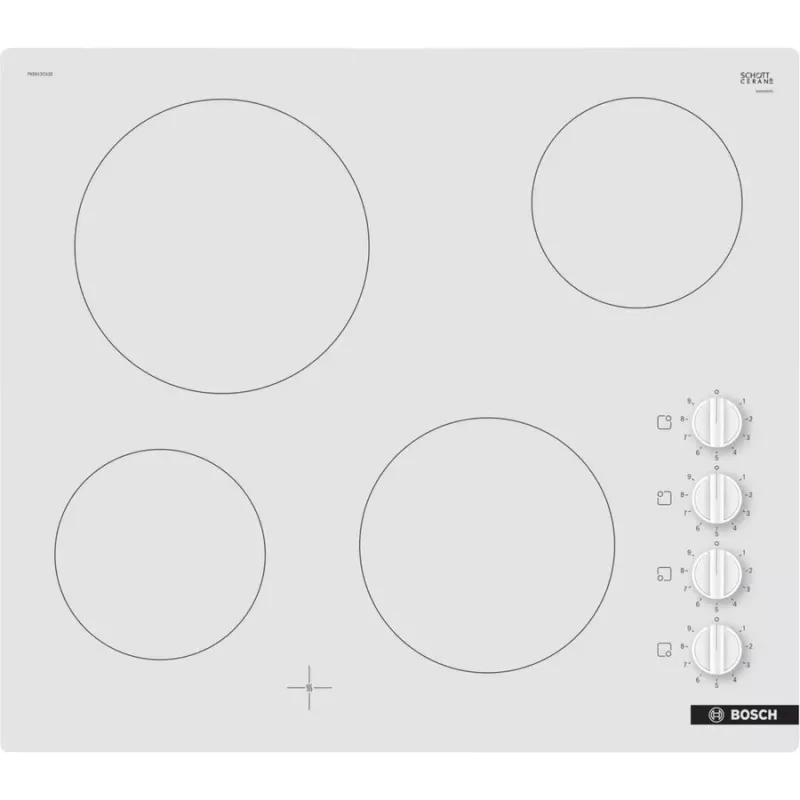 Spindulinė elektrinė kaitlentė Bosch PKE612CA2E, 6600 W, 4 kaitviečių, balta