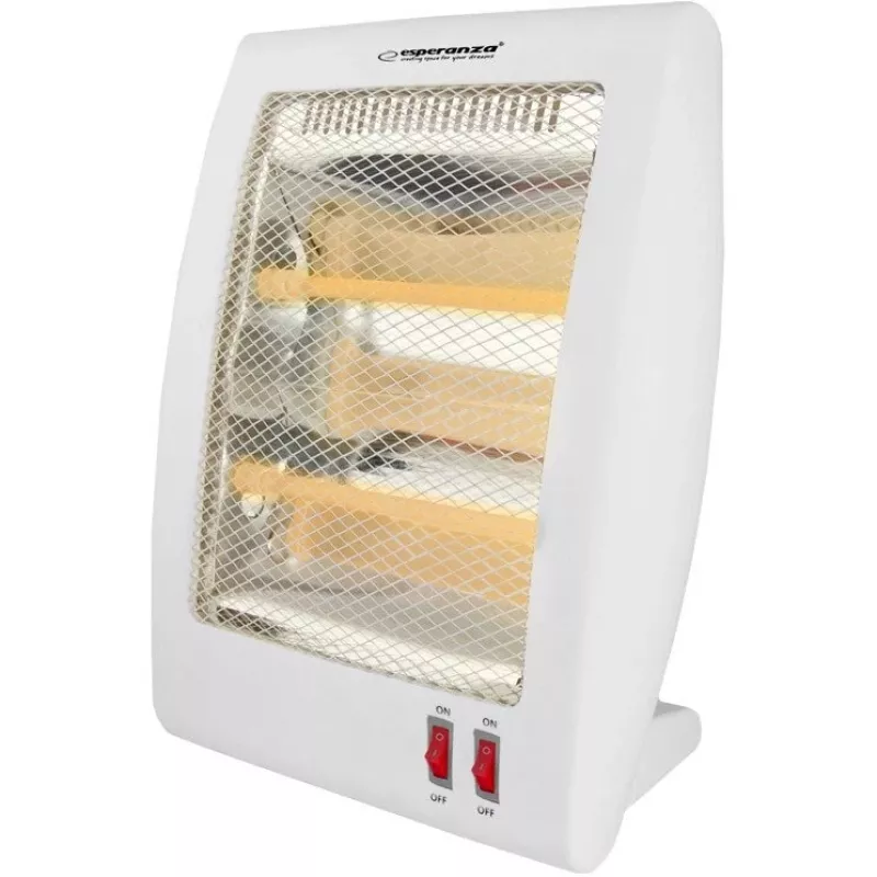 Kvarcinis elektrinis patalpų šildytuvas ESPERANZA EHH010 400W/800W, baltas, 1,2 m laidas, mygtukai, reguliuojamas termostatas