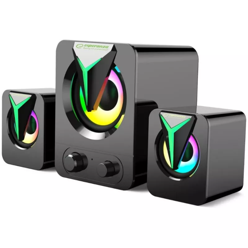Esperanza EGS107 garsiakalbiai 2.1 USB LED 5 W juodi
