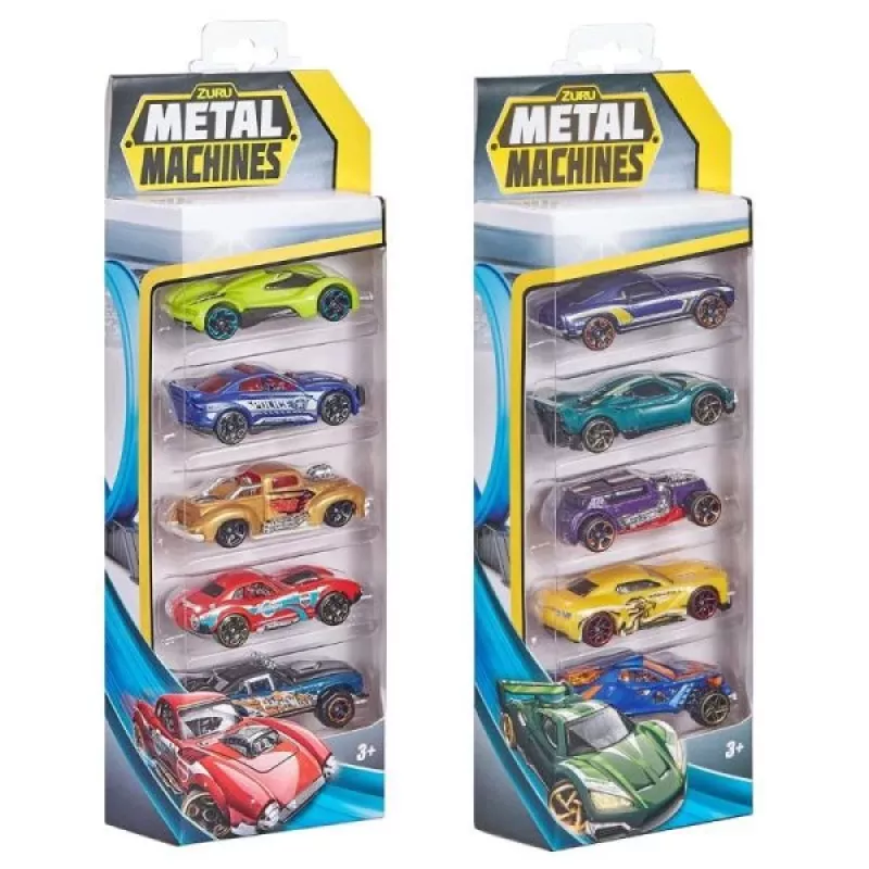 Metal Machines: 5 vnt. žaislinių automobilių rinkinys, 1:64, 1 serija - Asorti