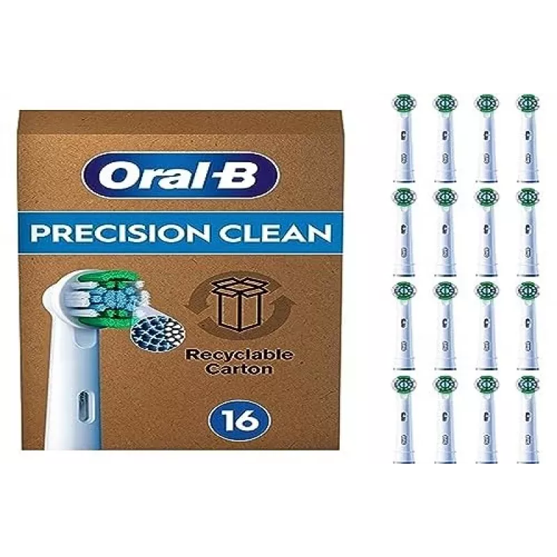 Oral B Precision Clean Toothbrush Heads 16 Pack Balta