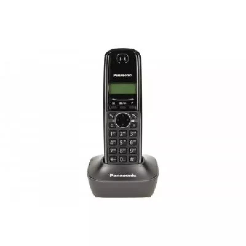 DECT telefonas Panasonic KX-TG1611, juodas, 1,9 GHz, 1,25 colio ekranas, iki 15 h pokalbių, 50 kontaktų telefonų knyga